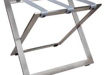 Stojak na bagaż R04 - stal nierdzewna z szarymi pasami nylonowymi