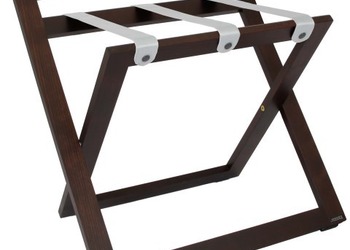 Stojak na bagaż R02 - kolor orzech z szarymi pasami nylonowymi