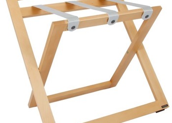 Stojak na bagaż R02 - kolor naturalny z szarymi pasami nylonowymi