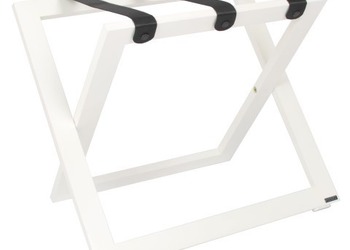 Stojak na bagaż R01 - kolor biały z czarnymi pasami nylonowymi